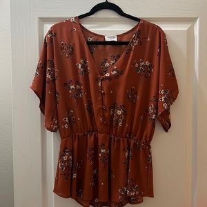 Rust floral top
